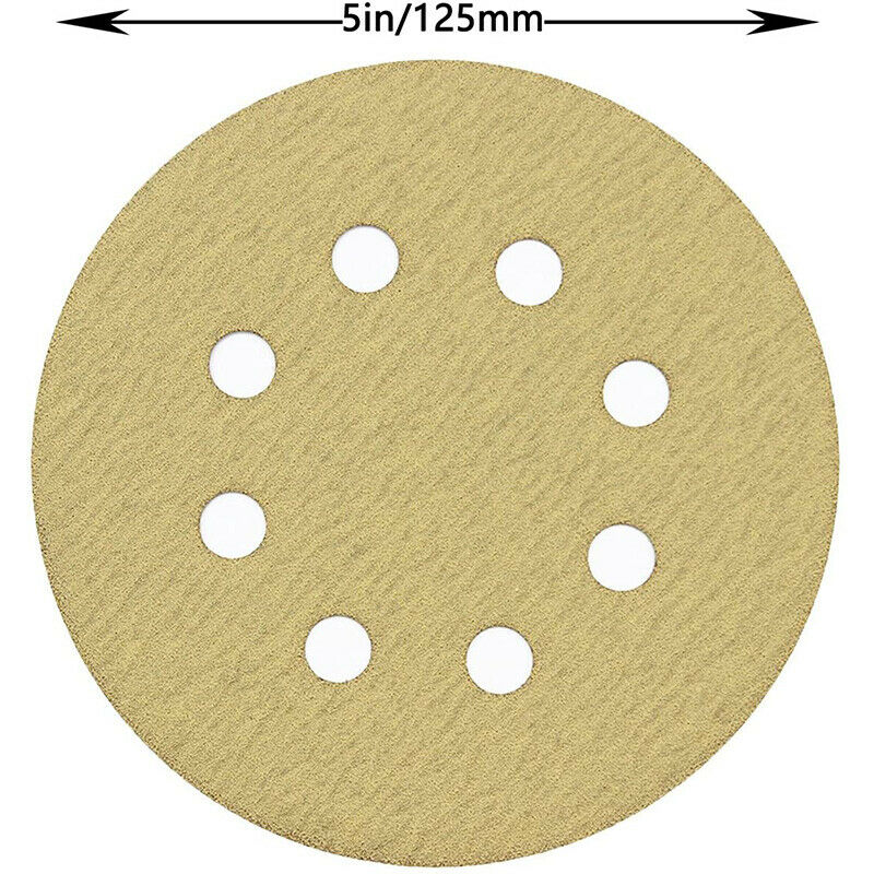 2X(96PCS 5 Inch 8 Holes Round Detail Sander Sandpaper Sanding Paper DustlesS1F3)