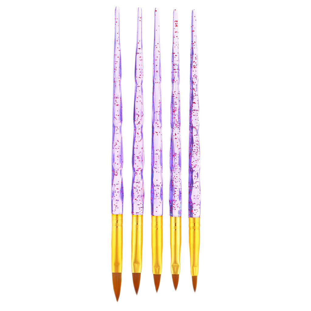 5 Pieces Nail Art Liner Brushes, Synthetic Fibre Hair Manicure Nail Liner Tool