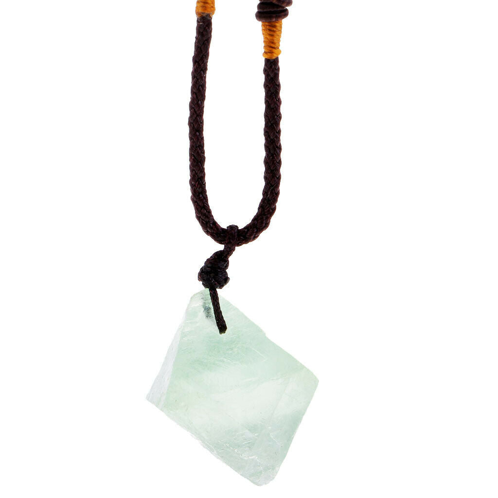 Natural Green Fluorite Crystal Pendants Reiki Stone for Meditation Relaxed