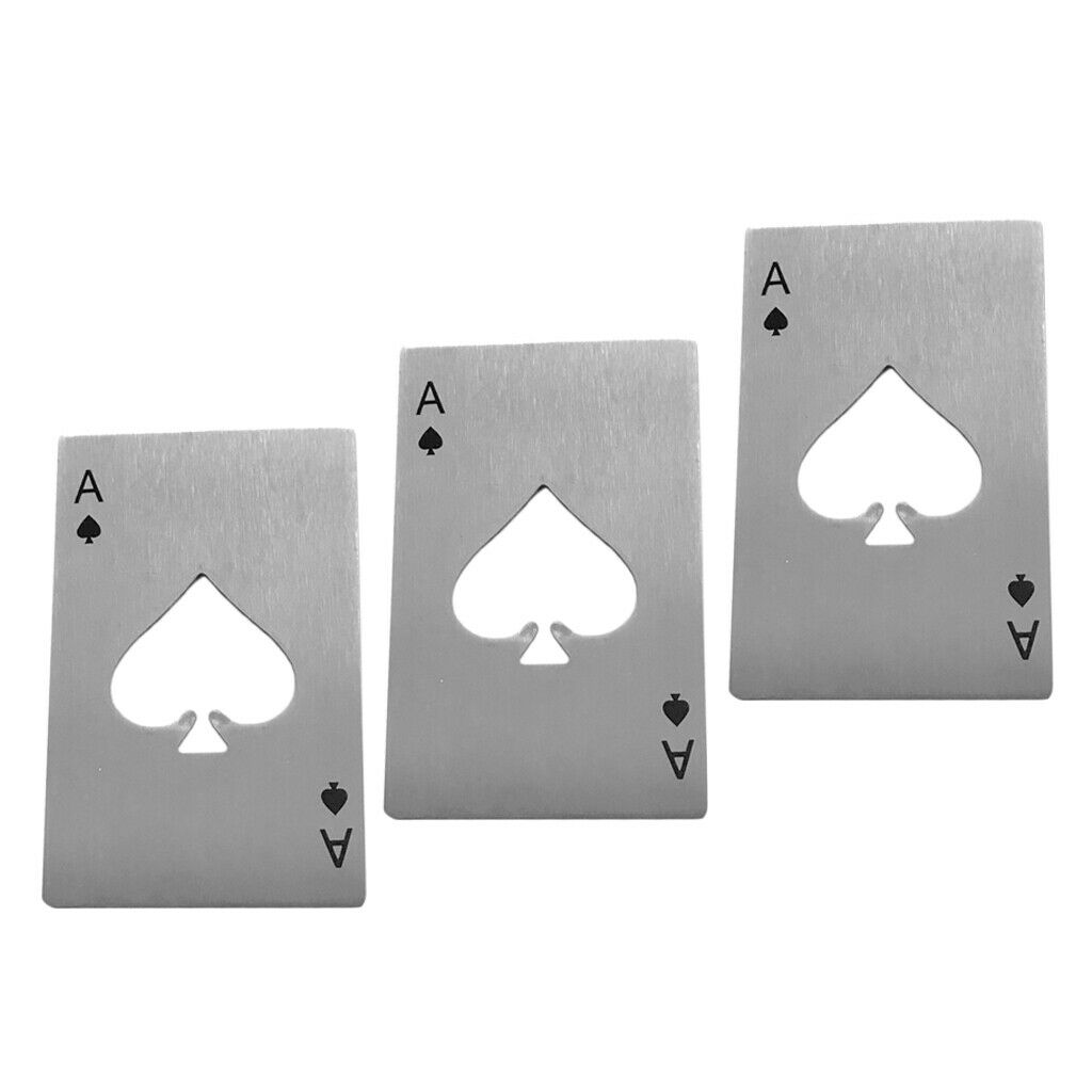 Pack of 3 Creative Poker Card Ace of Spades Beer Cover Lid Bottle Opener