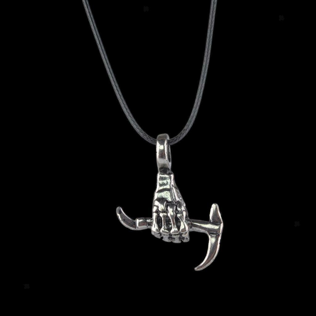 Talisman Viking Odin's Hoe Shape Charms Pendant Gothic Leather Necklace