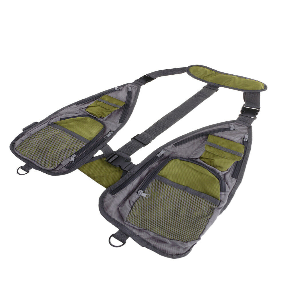 Fly Fishing Vest Combo Chest Pack for Tackle Gear and Accessories, Adjustable -