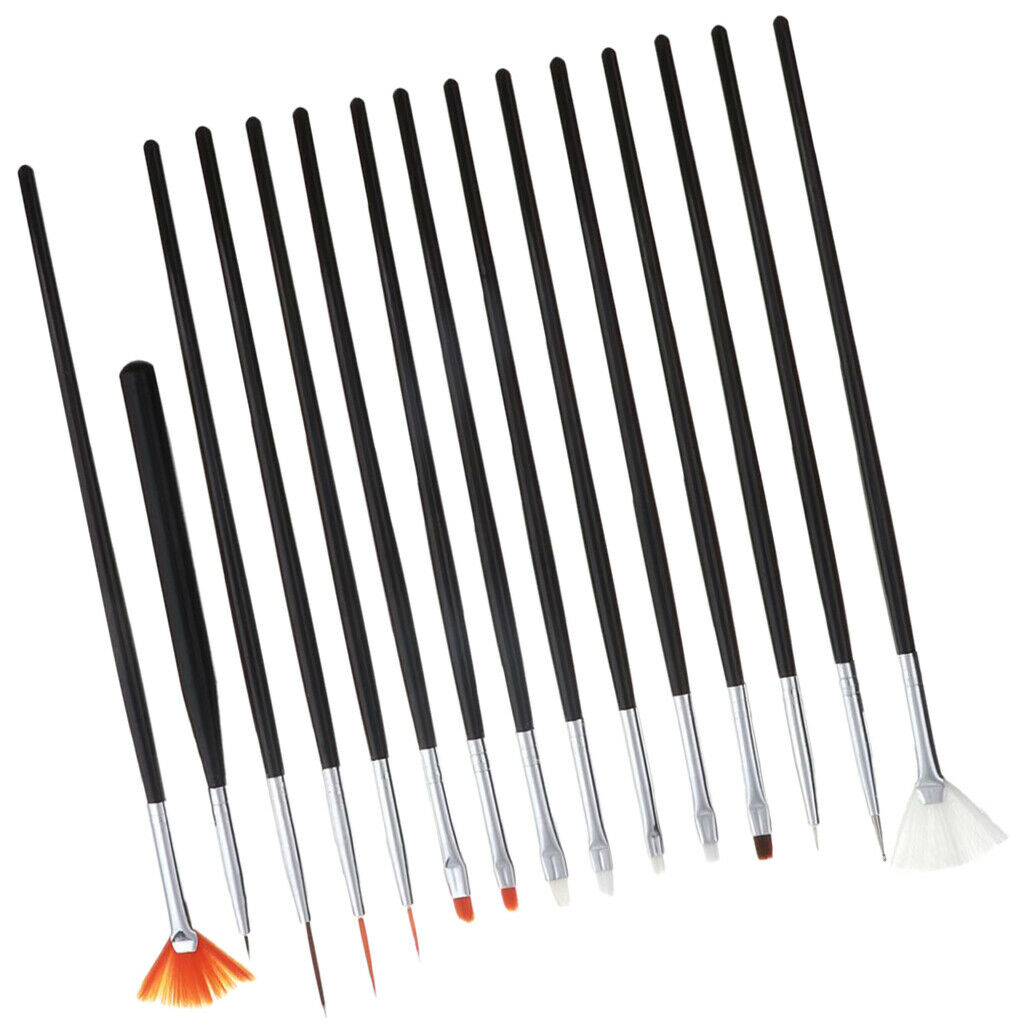 Nail Art Brushes Nail Art Painting Polish Design Kit with 15 Nylon Hair Brushes