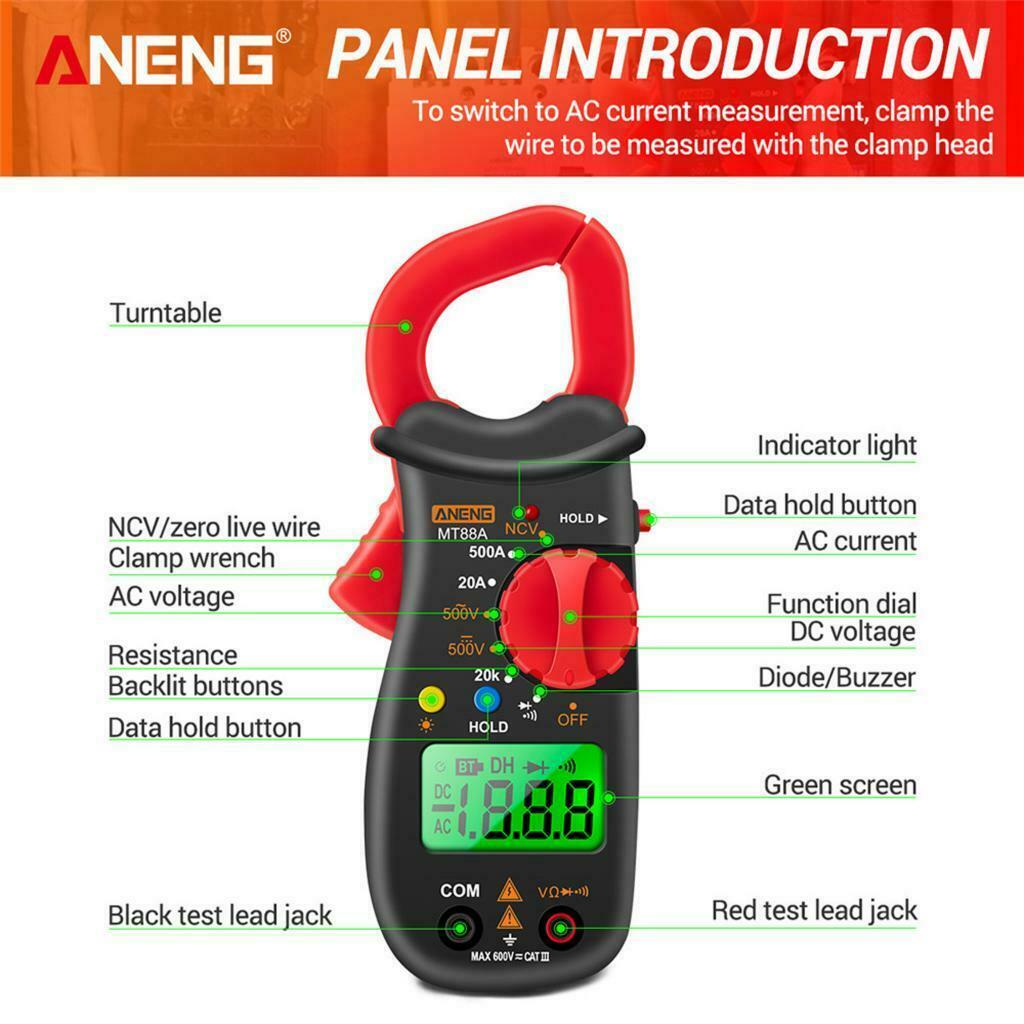 Digital Clamp Meter Multimeter Handheld    Capacitance NCV Test