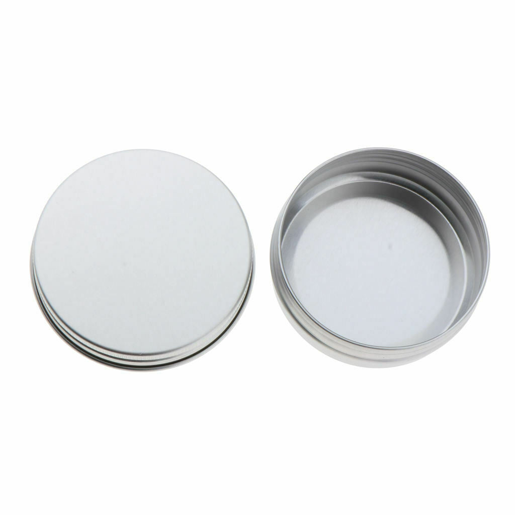 10x Round Aluminum Tins Lotion Wax Storage Jars Salves Containers Cans Case