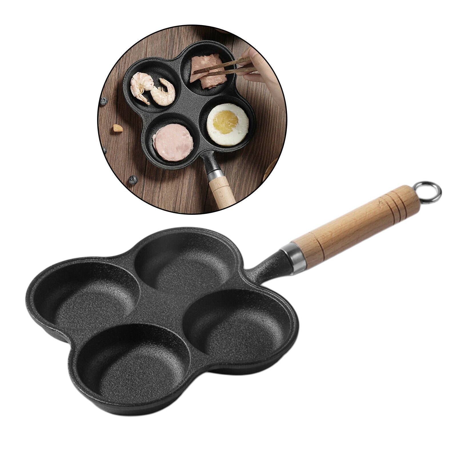 Non-Stick Egg Frying Pan Mold Cast Iron Eggs Omelet Pans Potsticker Hem