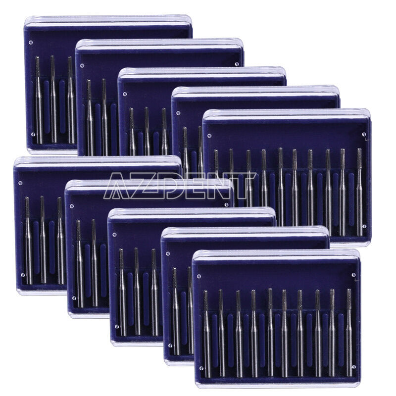 10 Kits Dental Lab Carbide Tungsten Steel Burs Drills FG1557 High Speed