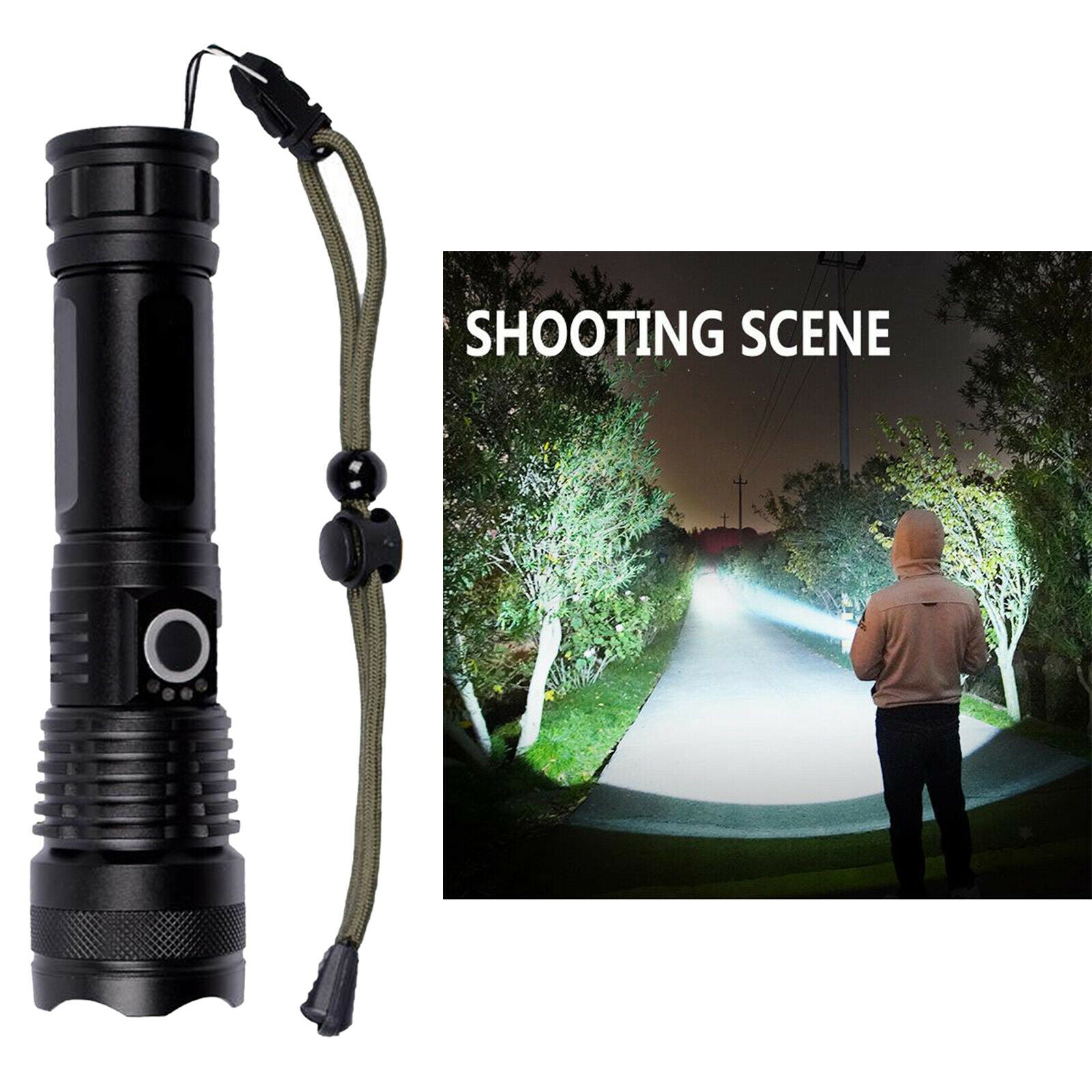 Rechargeable LED Flashlight Torch Lamp XHP50 XHP70.2 A90 No Battery