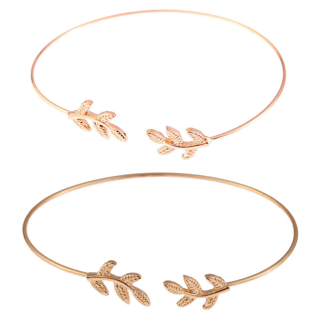 2x Boho Open Cuff Bracelet Adjustable Skinny Wire Bangle Women Jewelry
