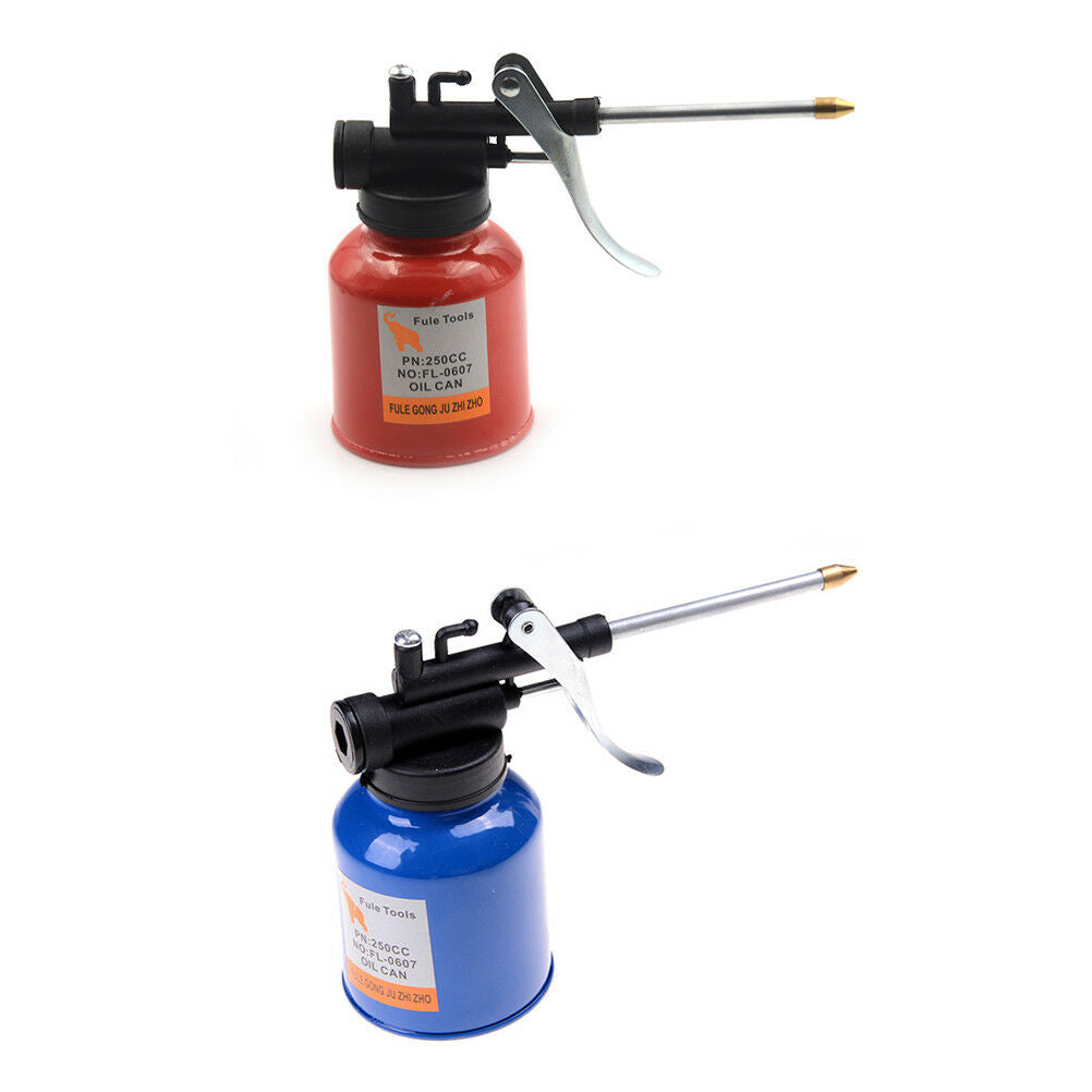 High Pressure 250ml Lubrication Feed Oil Can Spray Gun Pot Pump Action Oiler  Re