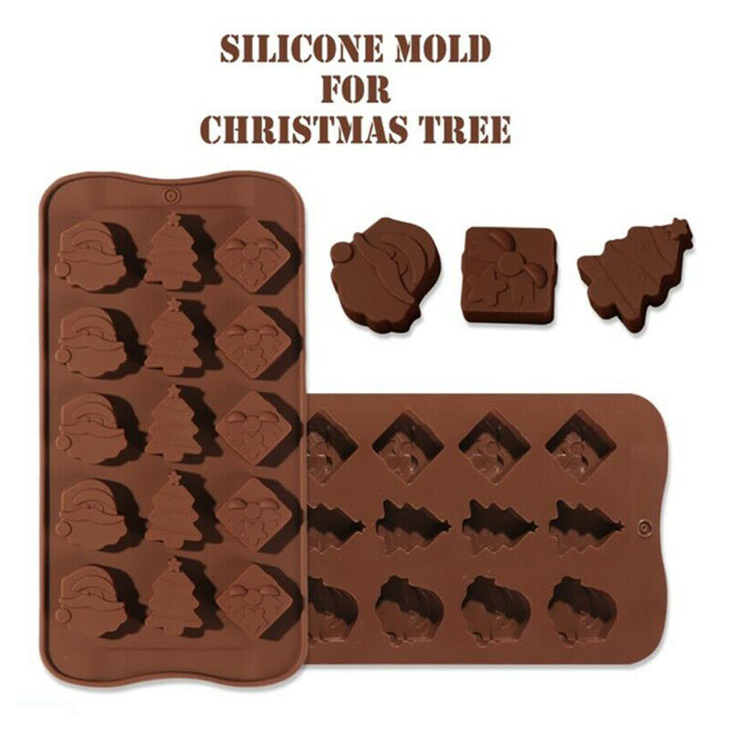 Christmas Chocolate Silicone Mould Santa Claus Cake Pudding Candy Baking .l8