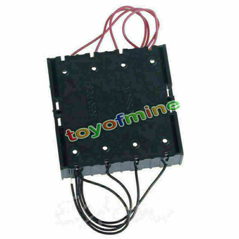 Plastic Battery Storage Case Box Holder For 4 x   3.7V With Wire Leads