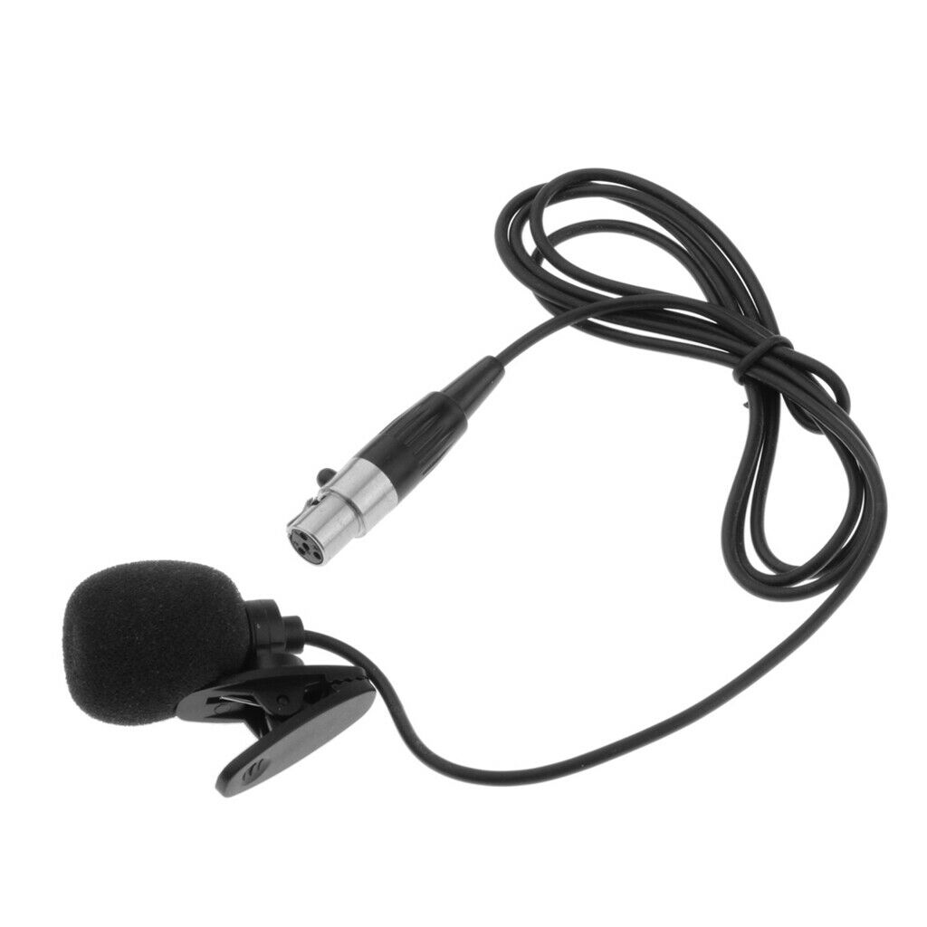 Professional XLR 4 Pin Microphone Lapel Tie Clip for BodyPack Transmitter