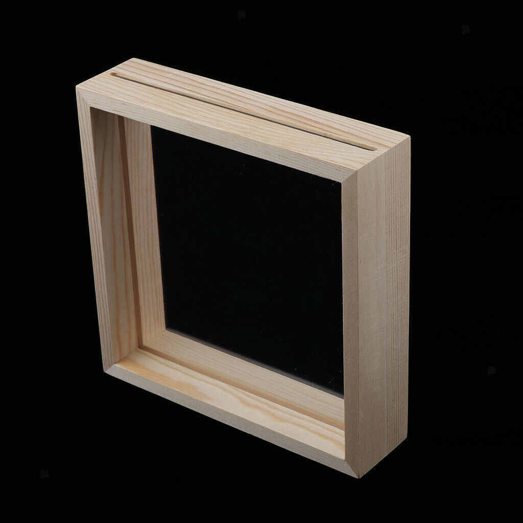 3x Transparent Single Picture Frame Wood Frame Decor With Glass Cover 5/7/10''