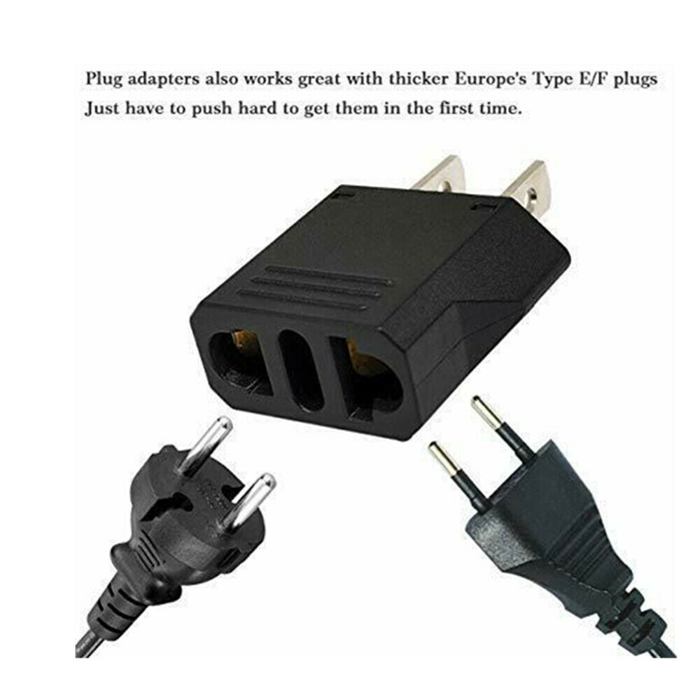 European to American Outlet Plug Adapter Electrical Travel Power Tool Converter