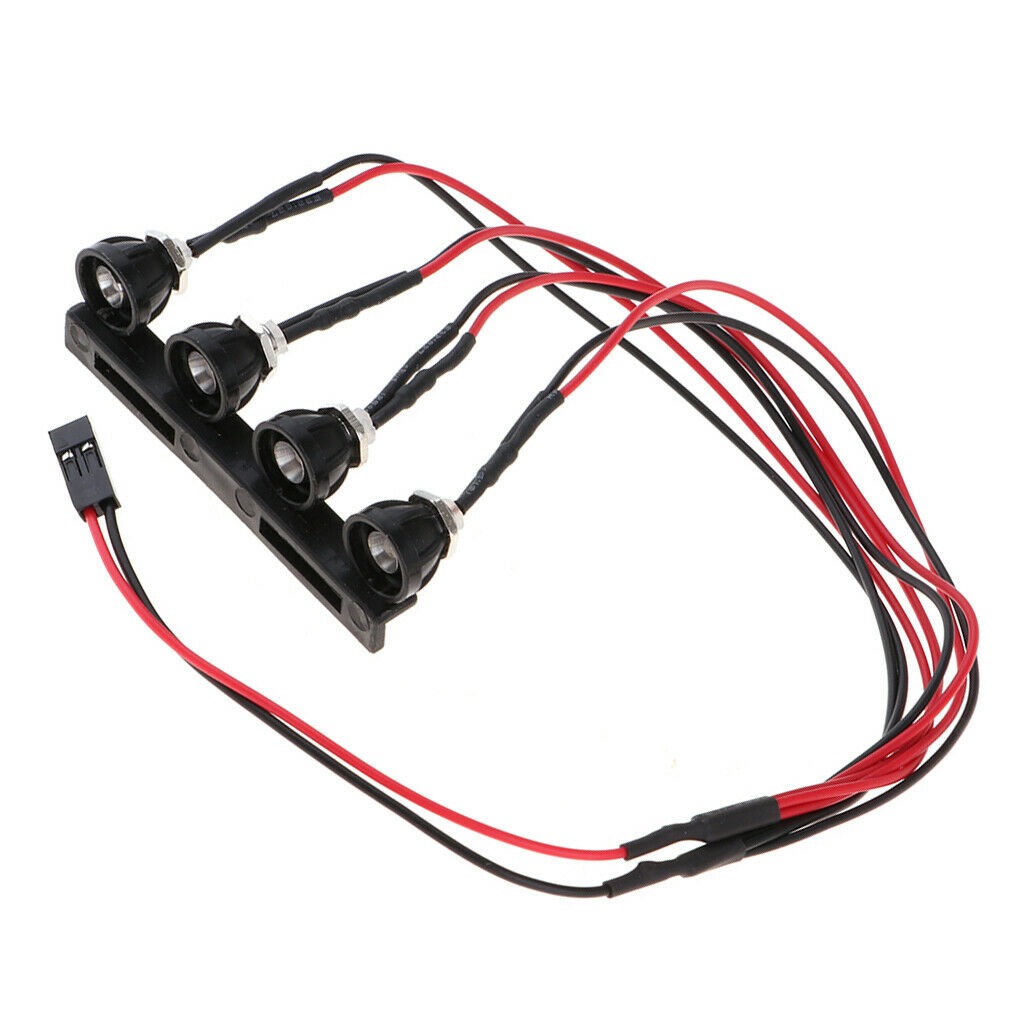 4 LED Light Bar Roof Lamp With Rack For WPL 1/16 RC Car Truck DIY Parts