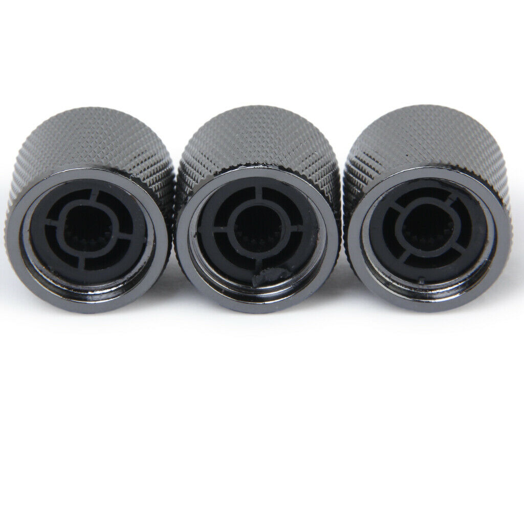 3pcs Volume Tone Control Knob for Electric Guitar - Black with Red Top