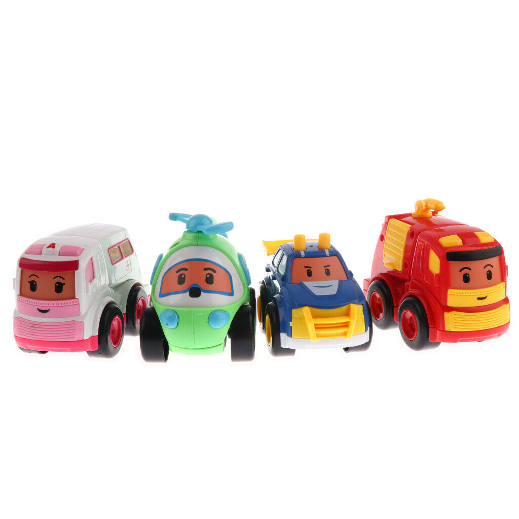 Kids Vehicle Play Set Push and Go Cartoon Car Inertia Toys for Baby Toddler