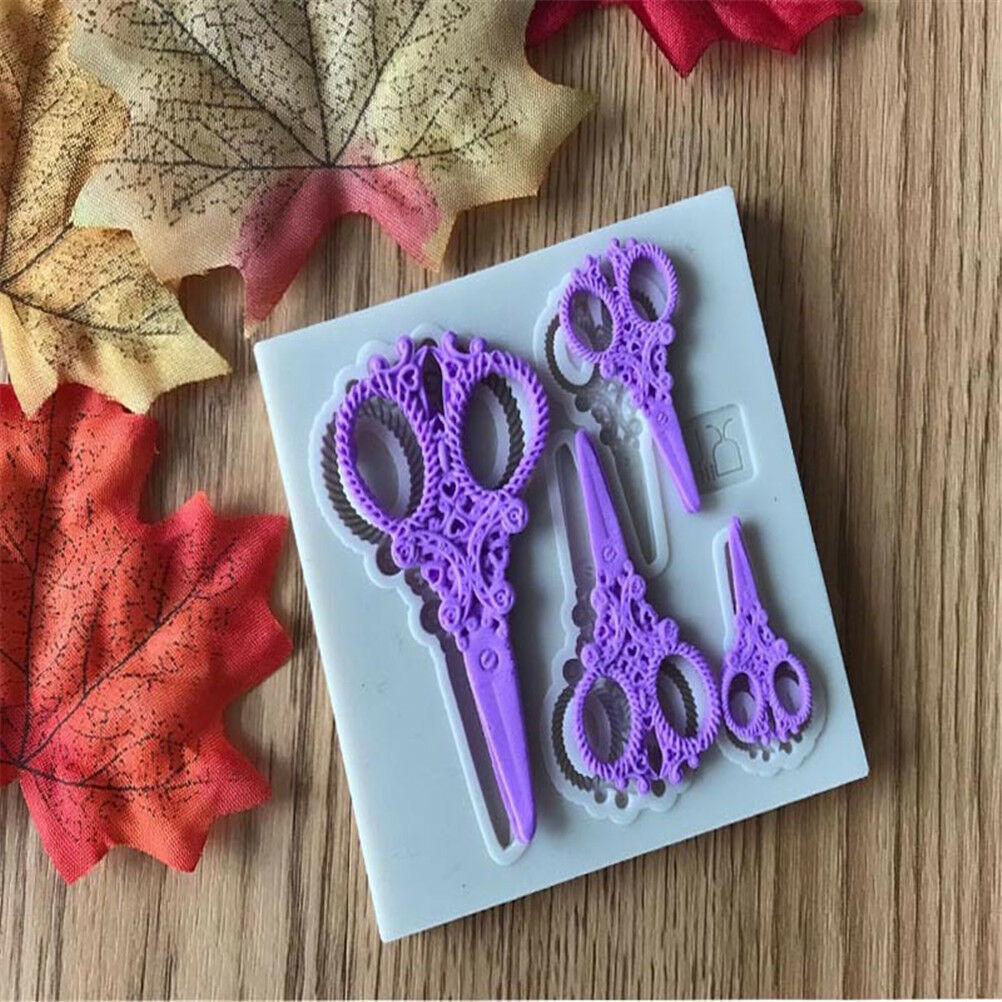 Scissors Silicone Fondant Mold Cake Decorating Tools Chocolate Gumpaste Mo.l8