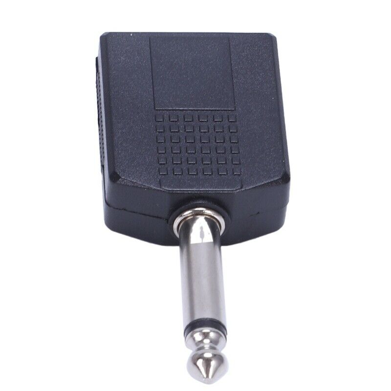 Black 6.35 1/4" Male to Dual Female Mono Y Cord PA Audio Cable Adapter K2X7X7