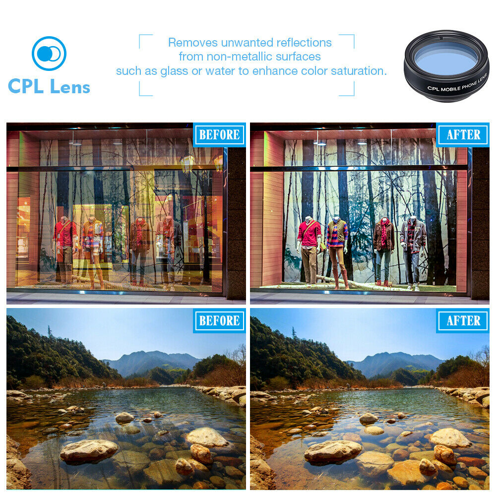 10in1 Smartphone Phone Camera Lens Kit Wide Angle Lens & Macro Lens + Fisheye US