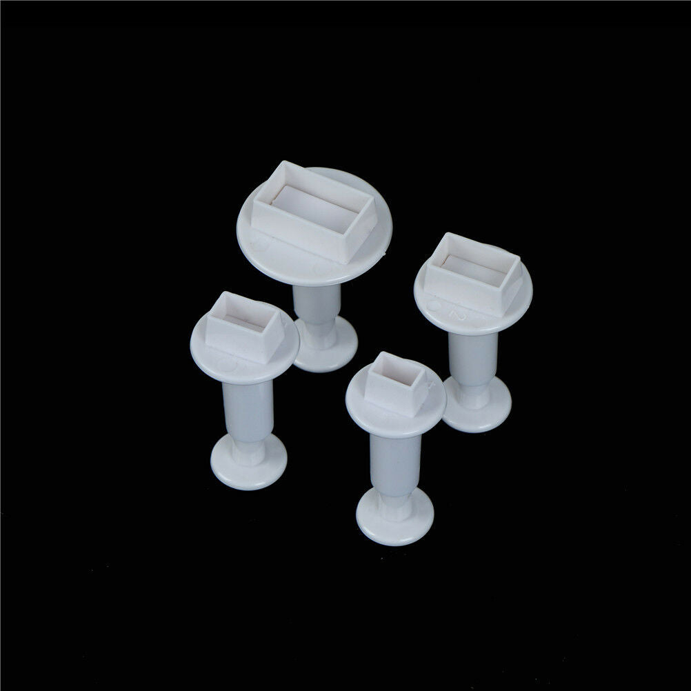 4pcs Rectangle Plastic Cookie Cutter Fondant Cutter Mold Cake Decorating T.l8