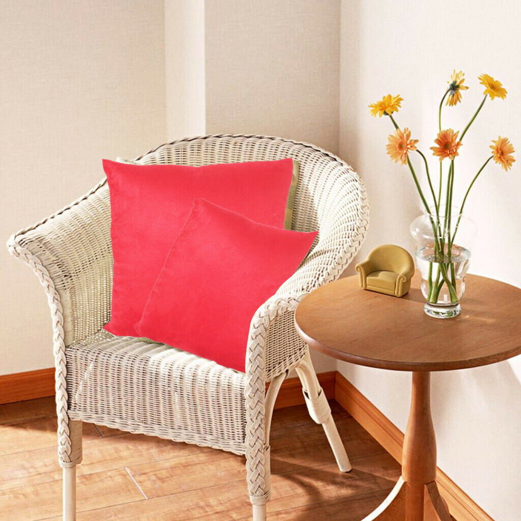 Red Suede Pillowcase Pillow Cover for Sofa Office Home Book Store Ornaments