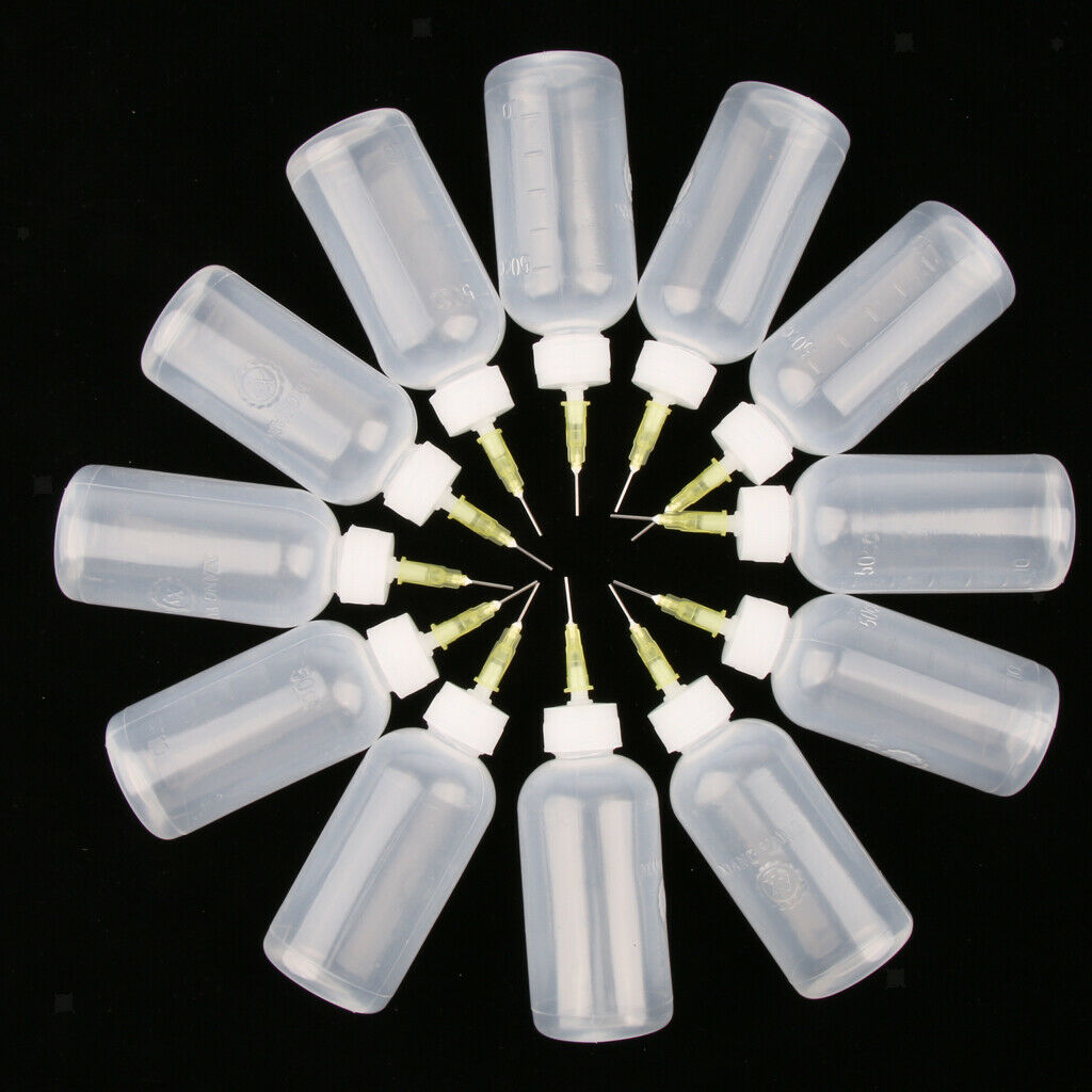 Perfeclan 12pcs 50ml Glue Applicator Liquid Oil Dropper Bottles  Tip