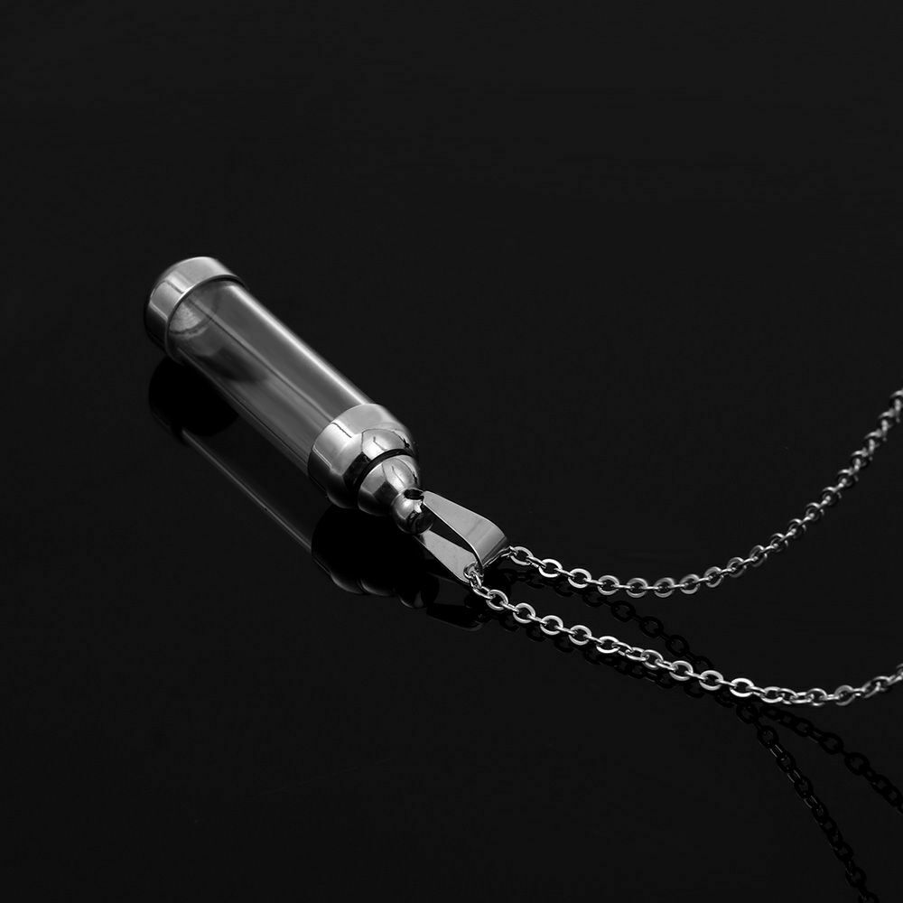 Screw Cap Wishing Bottle Pendant Lucky Charm Glass Vial Necklace Perfume Jars