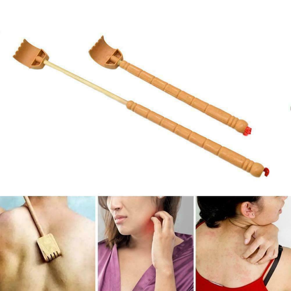 Bamboo Back Scratcher Massage Roll Aid Stick Body Itch Scratching Wooden K4A7