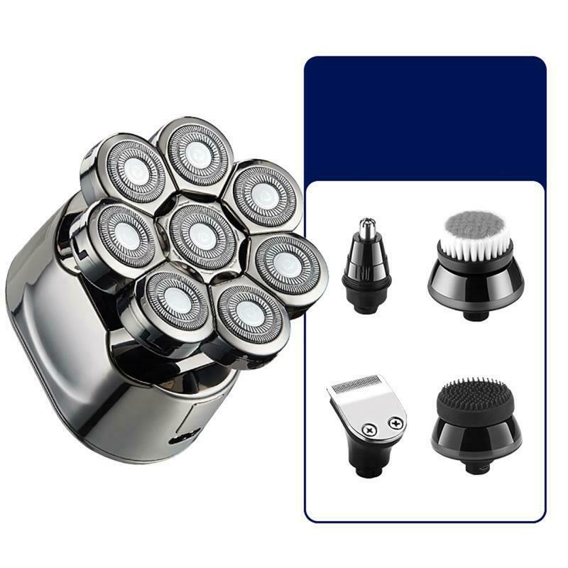 Mens Trimmer Rotary Electric Shaver Rechargeable Razor Wet Dry Shaving 8 Head