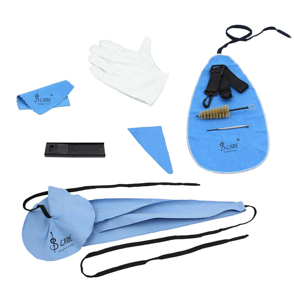 10 Pieces of Set Saxophone Cleaning Care Kit Cloth Reed Case Brush Tool