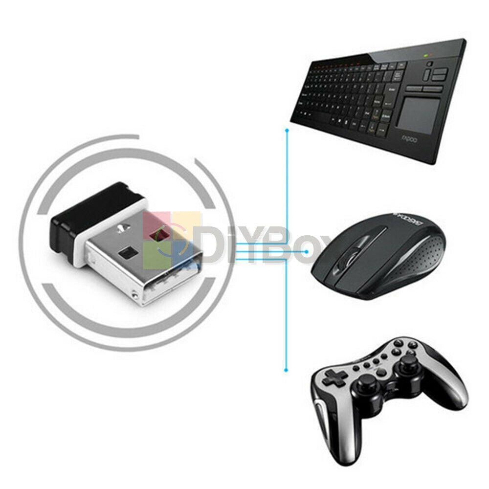 2.4 GHz Nano Receiver Dongle 6 Channel Fit for Wireless Keyboard Mouse