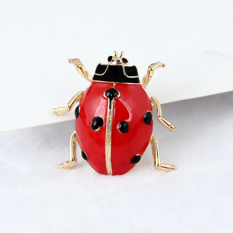 Fashion Enamel Red Ladybug Insect Brooches Beetle Pin Scarf Corsage Jewel.l8