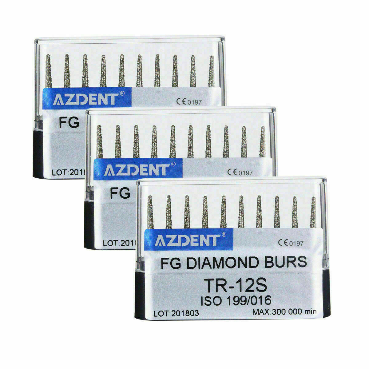 30 X Dental Diamond Burs Super Coarse Round Head Turbine Handpiece TR-12S AZDENT