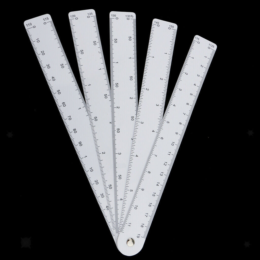 Architect Engineering Scale Ruler 10 Scales Foldable Multi Ratio Rulers