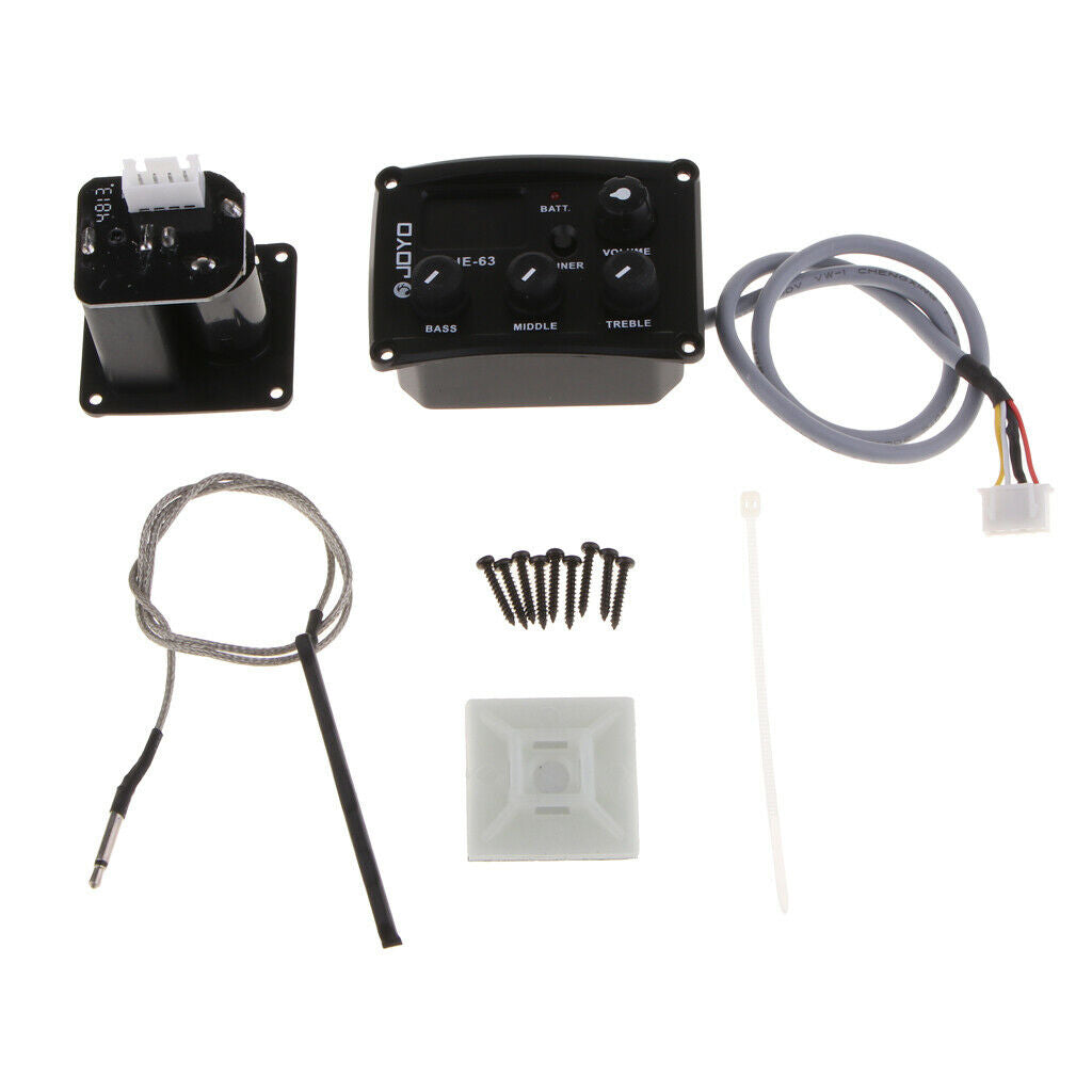 3 Band Ukulele Preamp Piezo Pickup EQ Equalizer Tuner