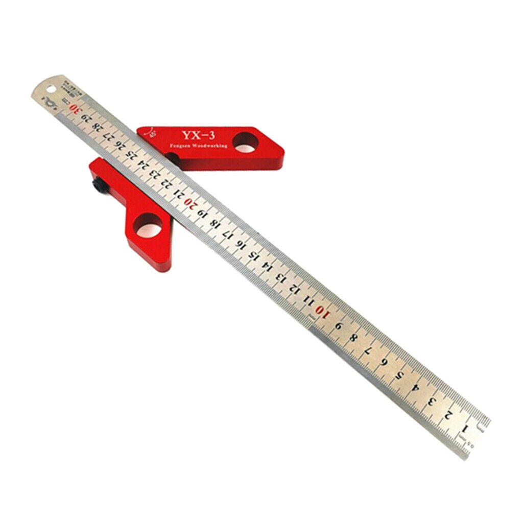 Woodworking Center Scriber 45 and 90 Degree Ruled Carpenter Ruler Gauge