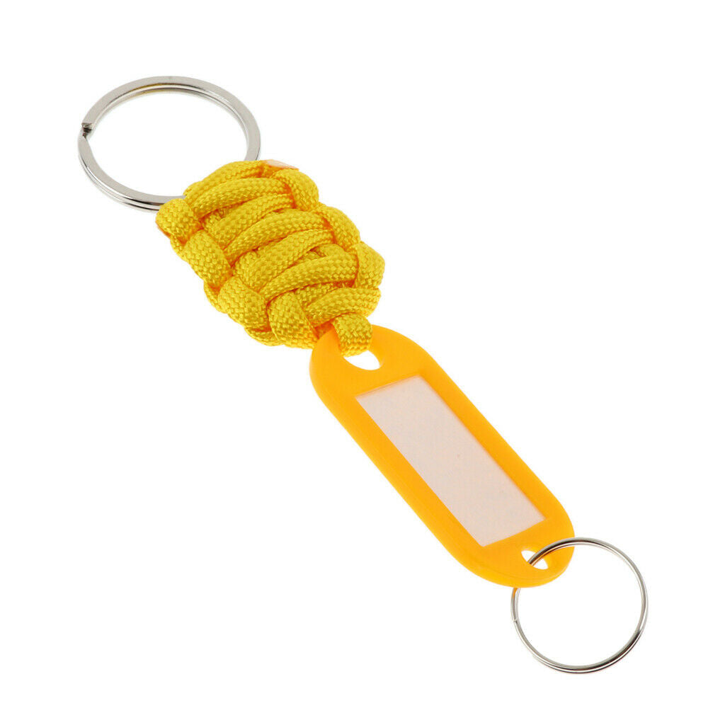 Paracord Lanyard Rope Keychain Emergency Survival Kit with Key Ring Yellow