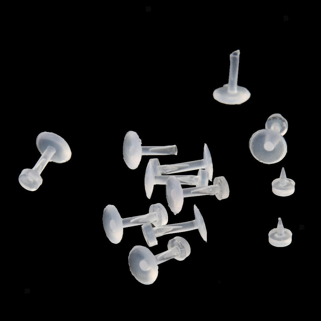 20 Pieces Transparent White Acrylic Nose Stud Barbell Lip Tongue Piercing