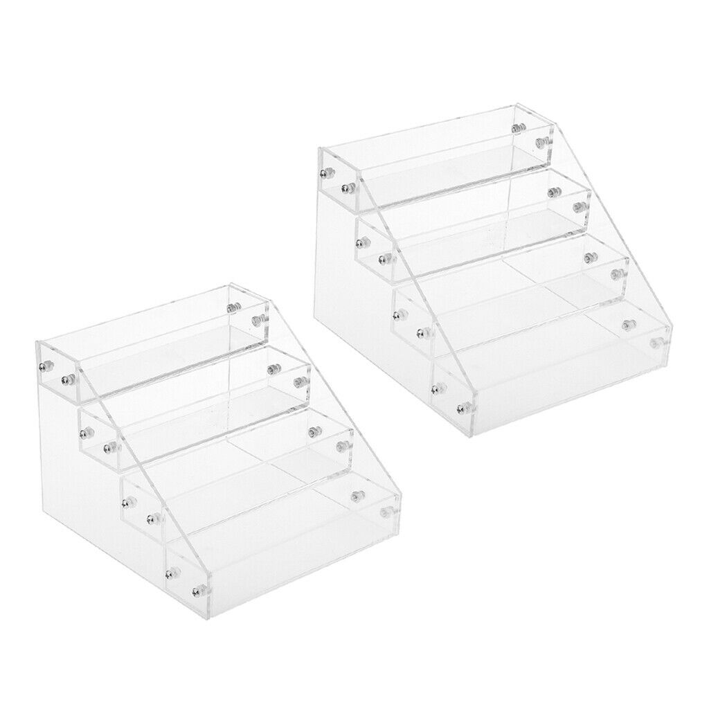 2 Pieces 4 Layers Tabletop Makeup Nail Polish Lipstick Display Storage Rack
