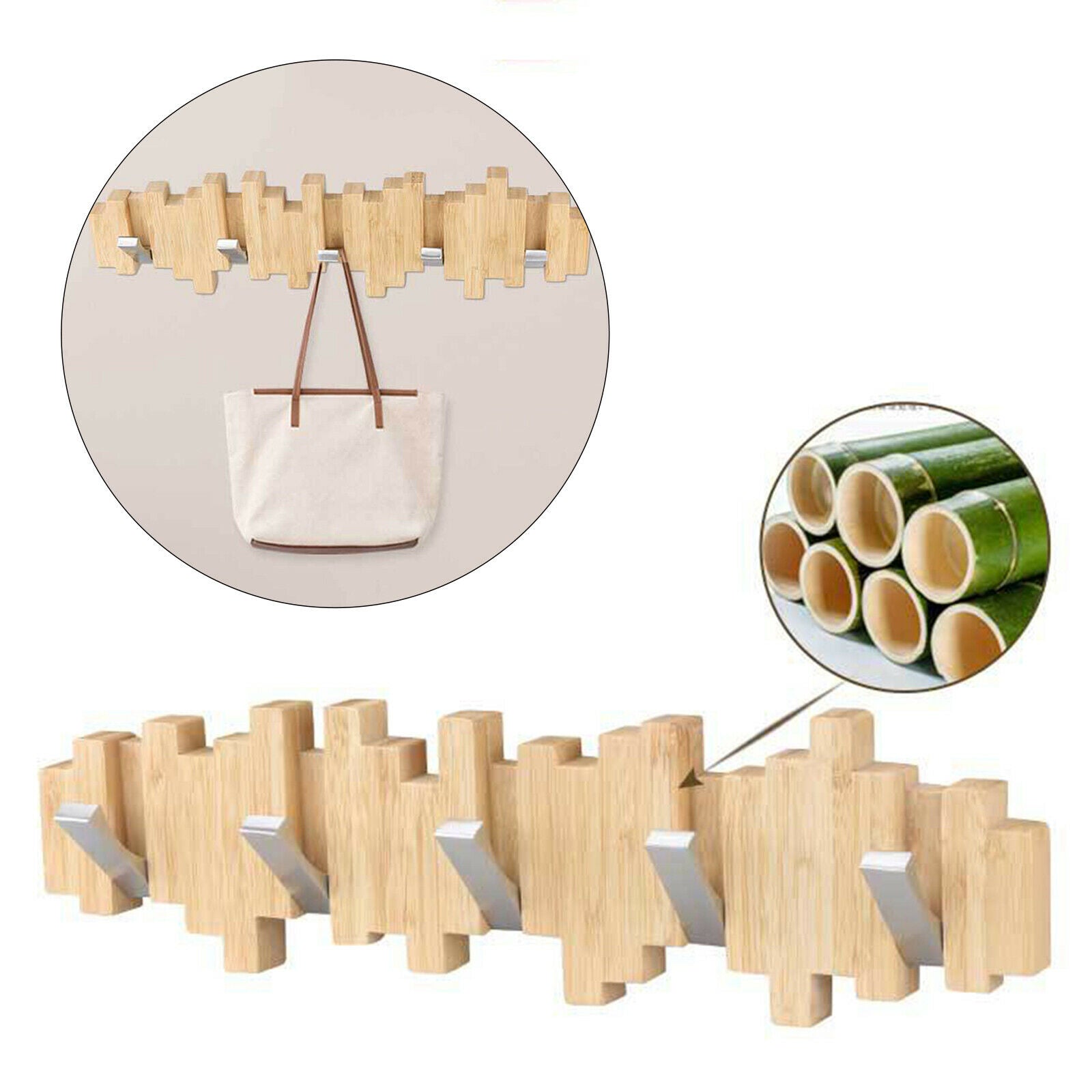 Wall Mounted Wall Coat Rack 5 Hooks for Coats Jackets Towel Hanger Classic