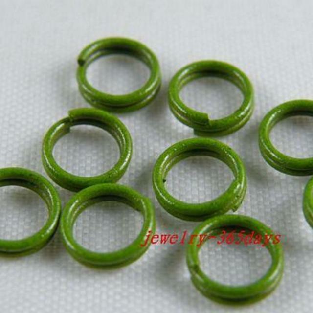 Wholesale 700pcs Green Color Split Rings Findings 6mm R208