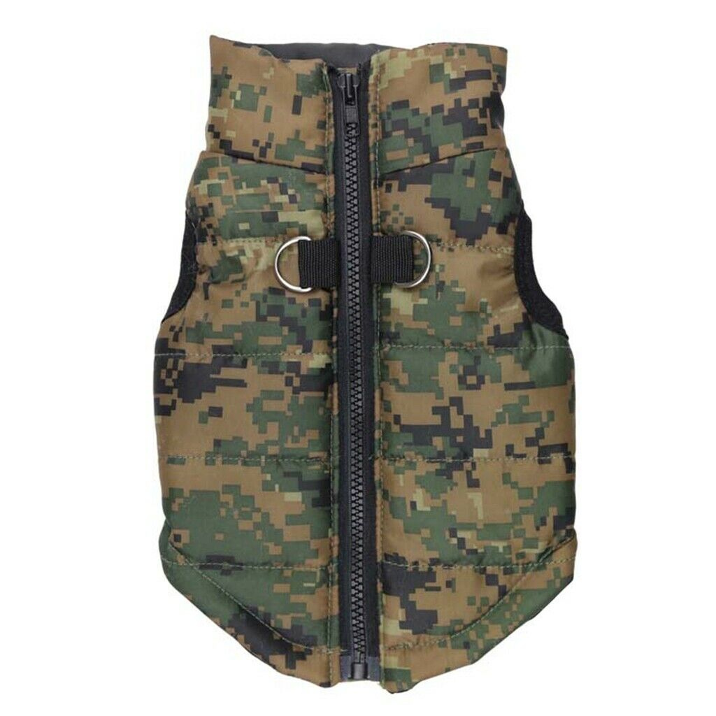 Pet Dog Puppy Cool Comouflage Color Cotton Pad Warm Vest Jacket Clothes XS