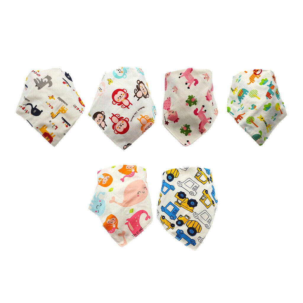 2pcs Lovely Soft Cotton Triangle Baby Bibs Burp Cloths Bibs for Boys Scarf
