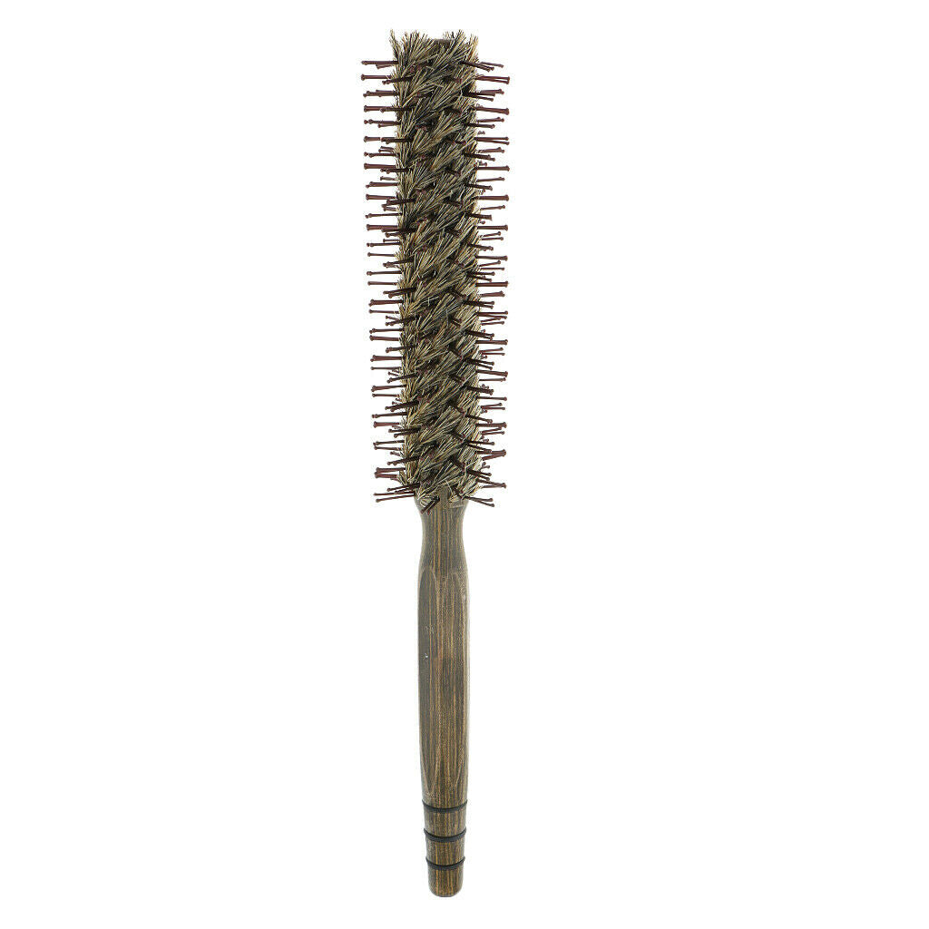 Hair Brush Round Curling Roller with Anti-static Wooden Handle