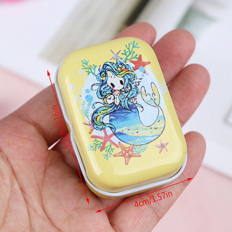 Mermaid mini tin box Sealed jar packing boxes jewelry candy box small stor.l8