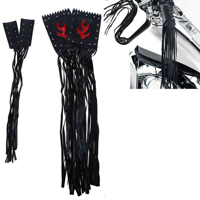 Motorbike Grip Lever Covers Straps Fringe Clutch Brake Streamers Tassel New