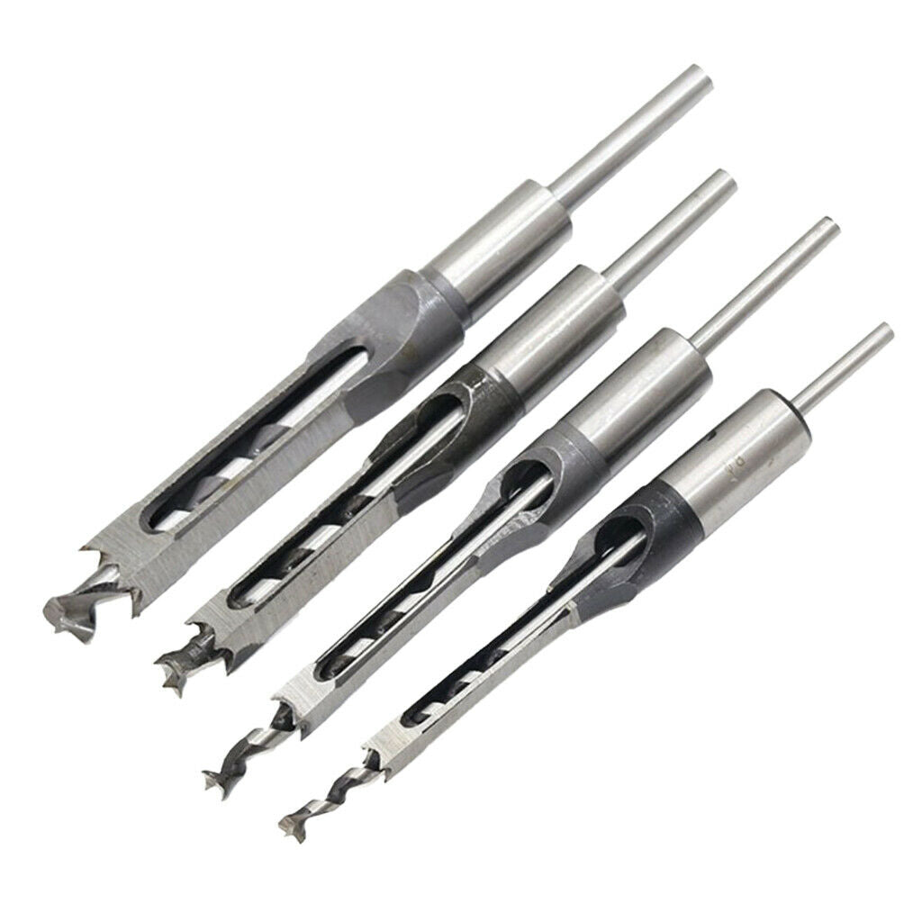 4pcs Square Drill Bits Chisel Drill Bits Woodworking DIY Engraving Tools