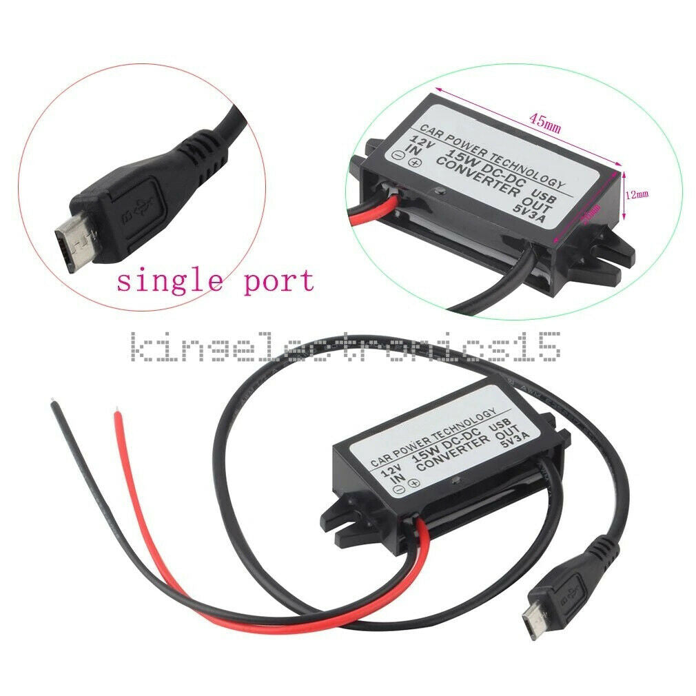 1PCS DC/DC 12V To 5V 3A Converter Module With Micro USB Output Power Adapter